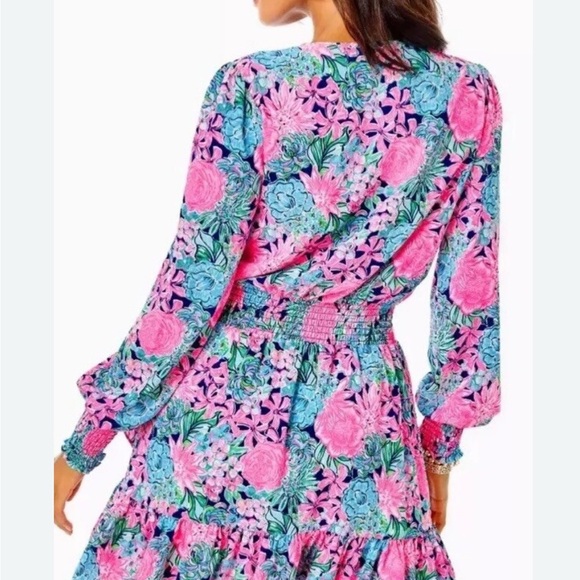 Lilly Pulitzer Critiana Dress, 12 Oyster Bay Navy Always Be Blooming, EUC - Picture 2 of 4